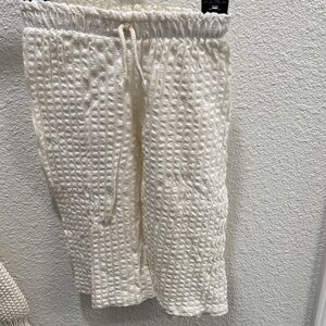 Zara Toddler Girls White Textured Bottoms